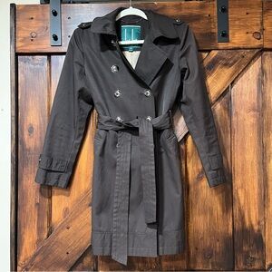 Larry Levine brown trench coat